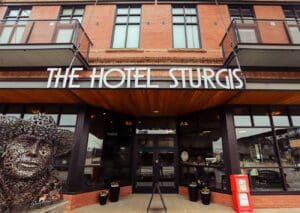 The Hotel Sturgis entrance in Sturgis, SD