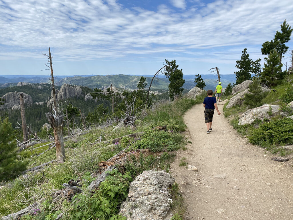 Black Elk Trail near Custer, SD. Path with view of rock formations