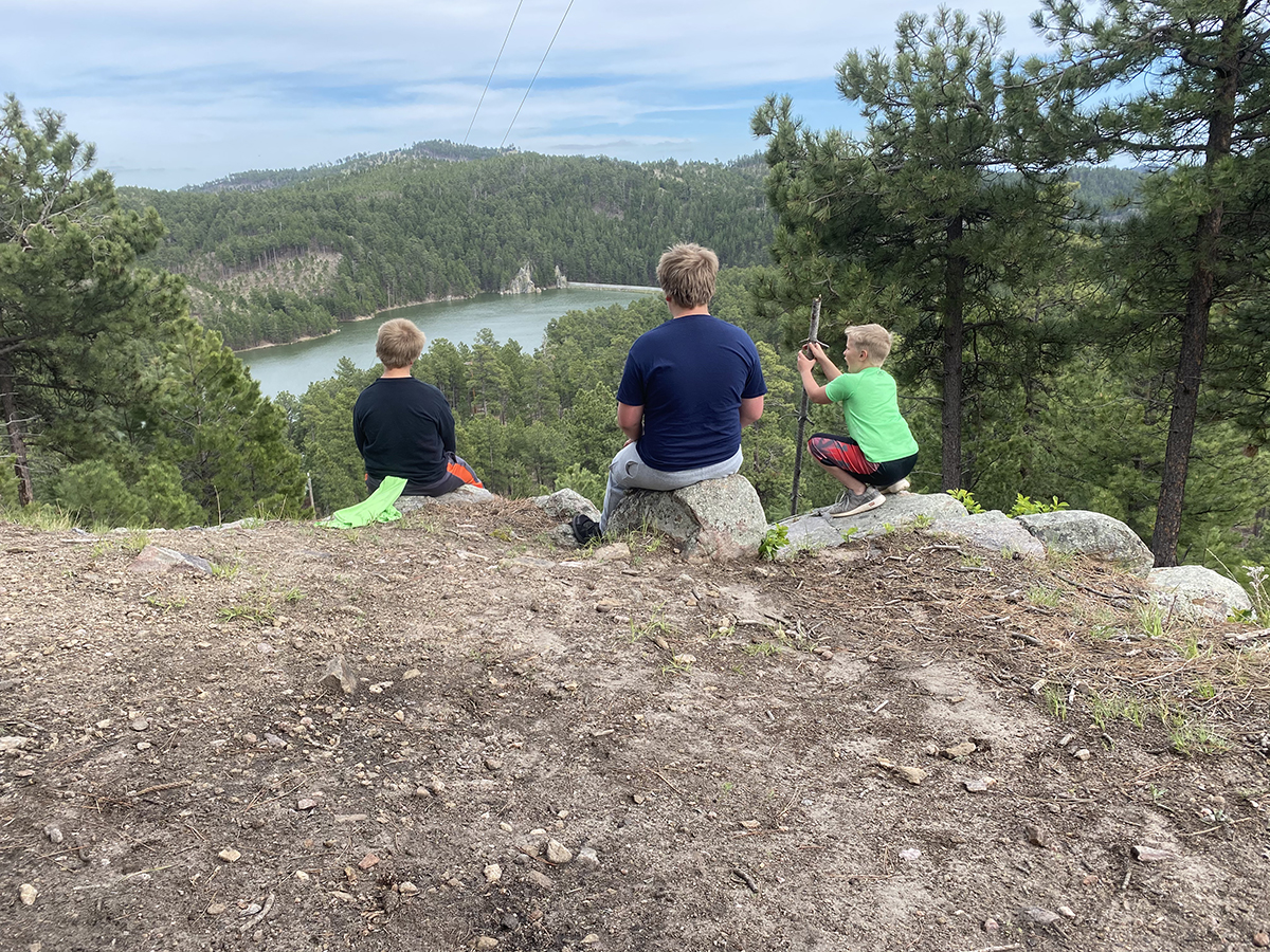 View of Center Lake along The Lost Trails in Custer State Park