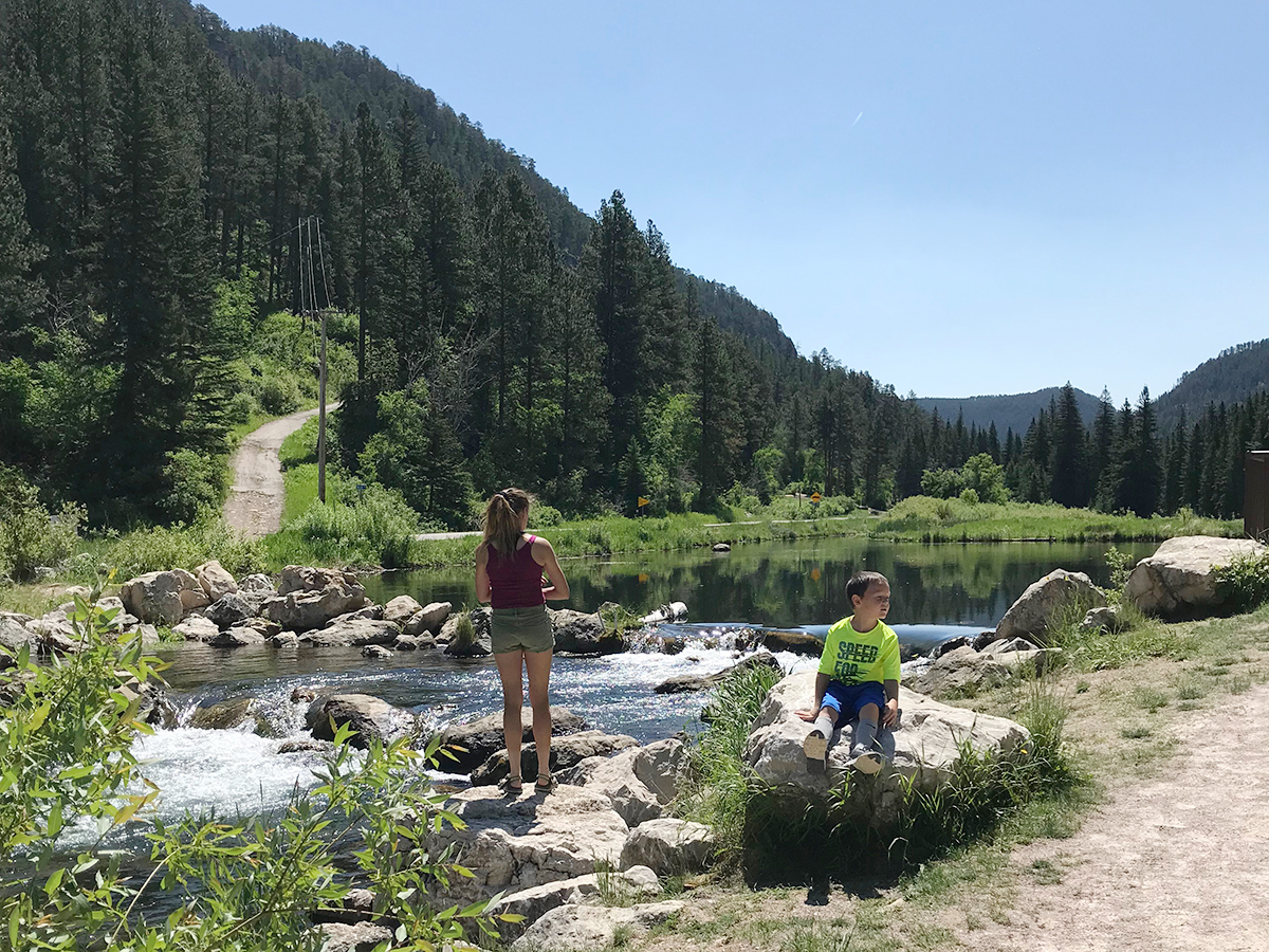 View of Savoy pond at the beginning of the Savoy Trail in Spearfish Canyon South Dakota