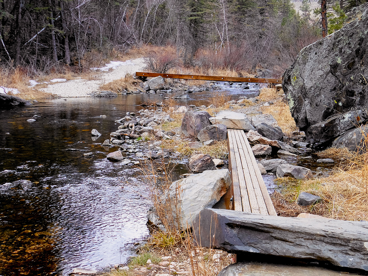 spring creek loop near rapid city, sd. two water crossings