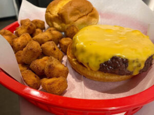 Cheeseburger and tots at The Clubhouse of Spearfish