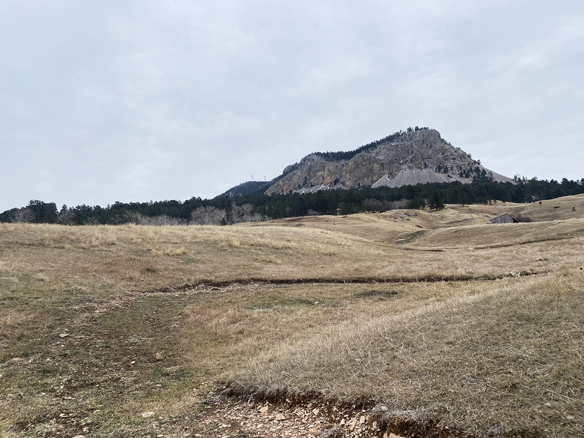 View of Sundance Mountain from The Outlaw Trail in White Ranch Park, Wyoming