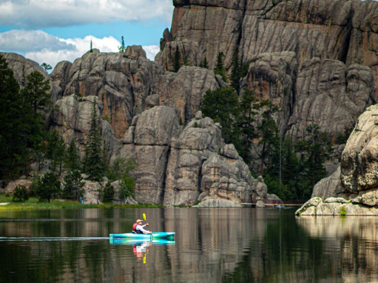 Custer State Park kayaker in Sylvan Lake