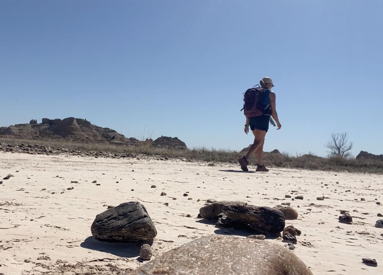 Castle Trail Hiker Walking The Path