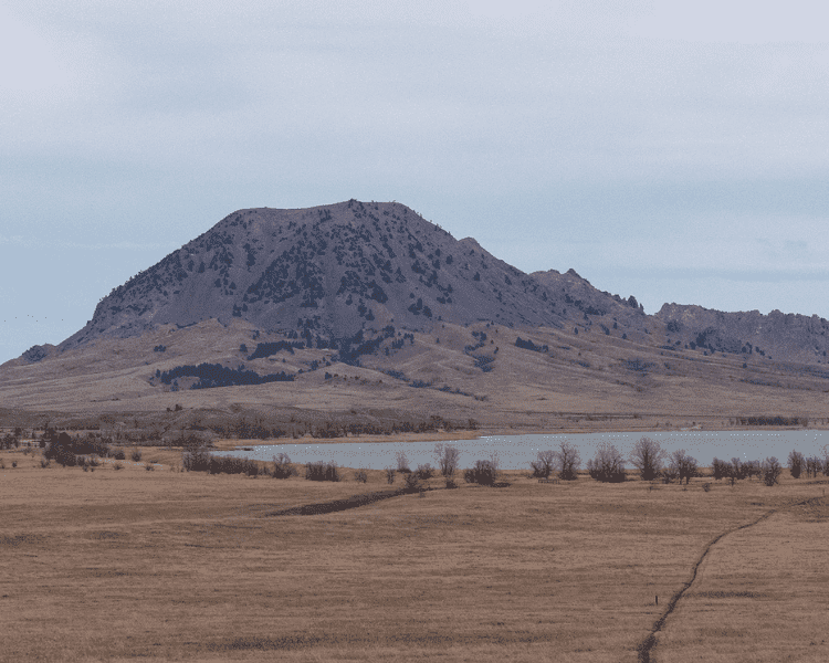 Centennial Trail - Bear Butte Lake with view of Bear Butte
