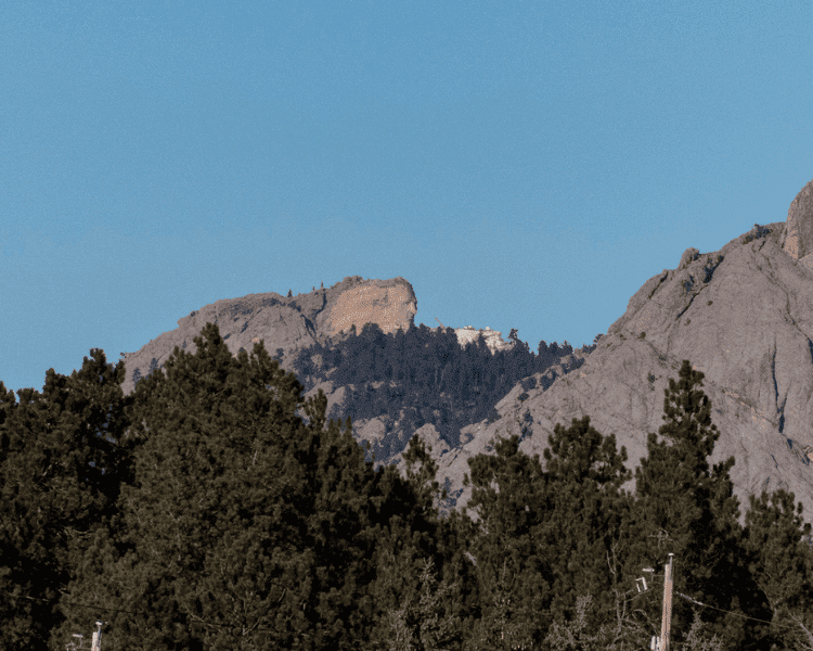 Mickelson Trail - Harbach Park Trailhead view of Crazy Horse Memorial in the distance