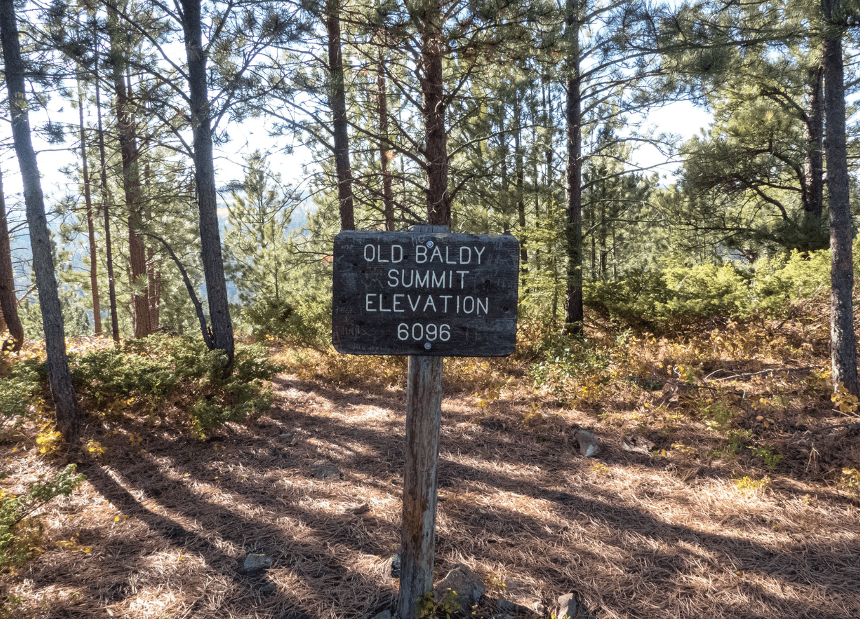 Old Baldy Elevation Sign