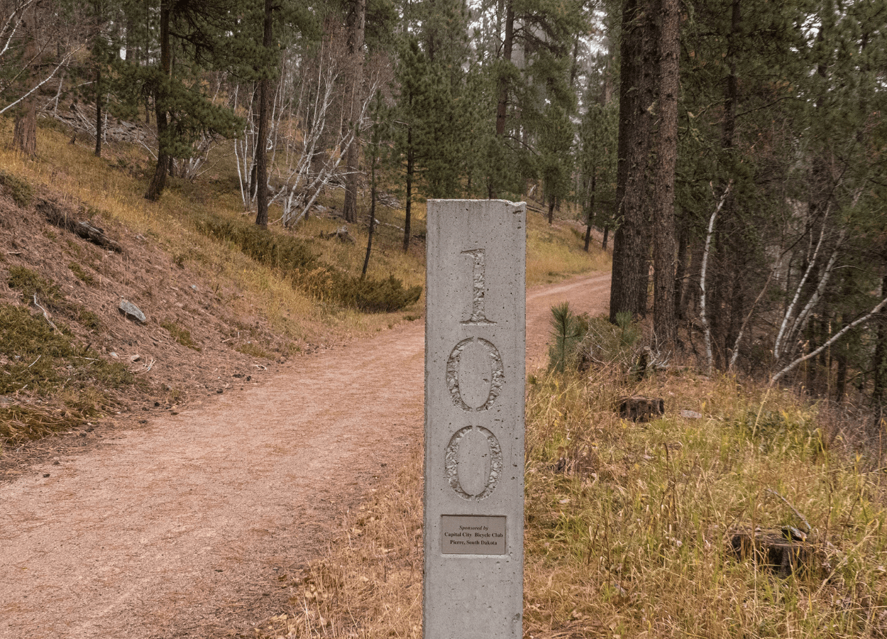 Mickelson Trail Mileage Marker