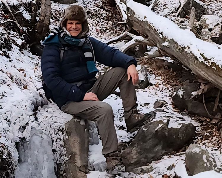 steven hiking in snow